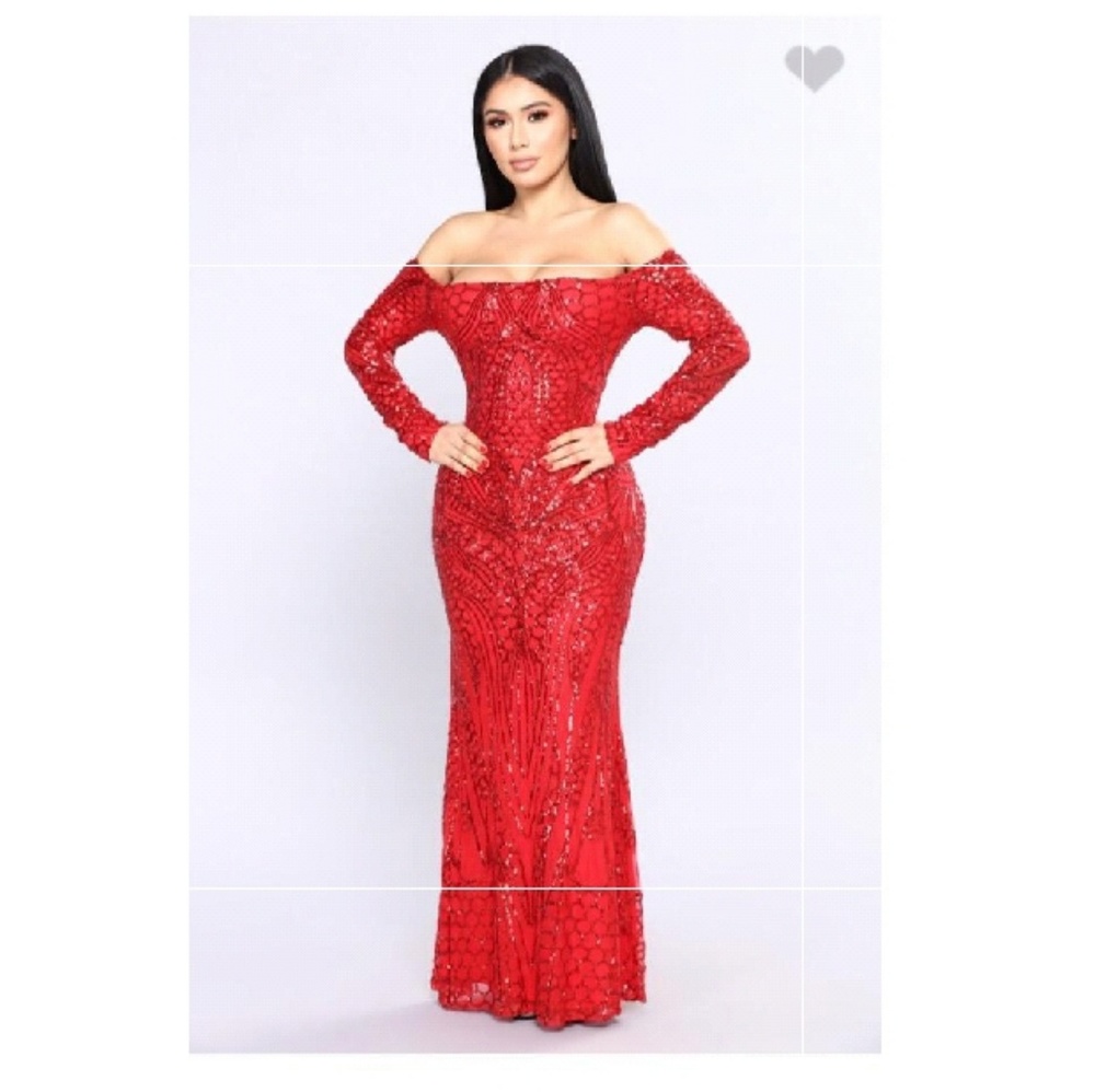Gorgeous Sparkling Red Evening Gown.